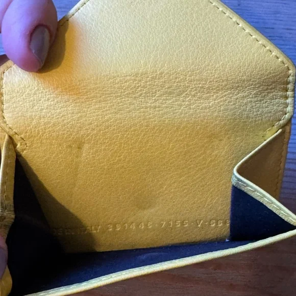 Balenciaga Papier Mini Yellow Leather Wallet - Picture 6 of 8